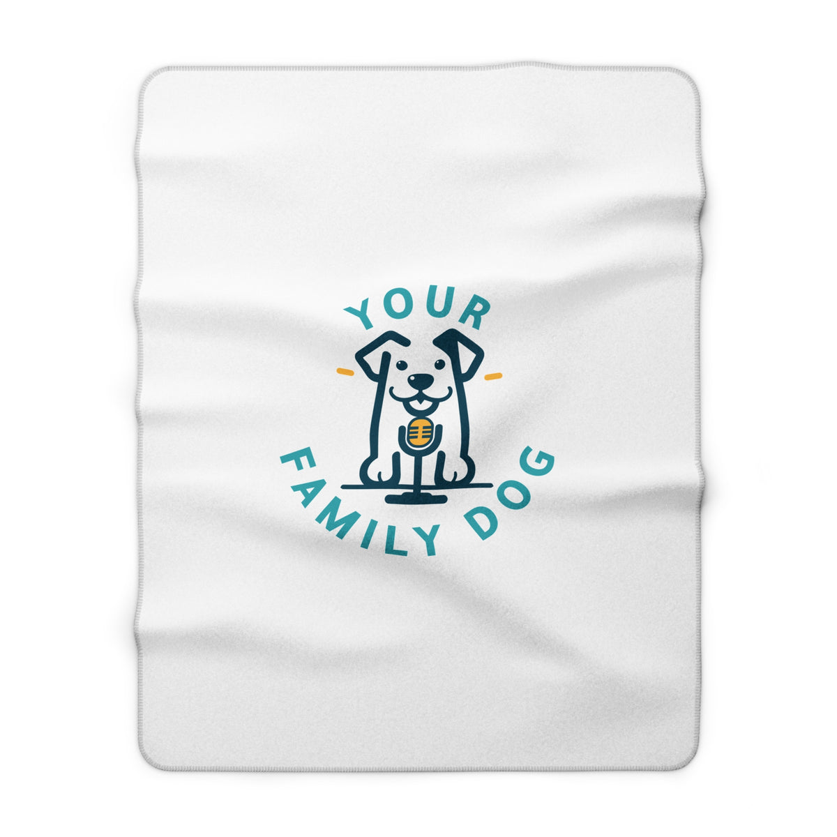 Sherpa Fleece Blanket — "Your Family Dog" Cute Pet Throw for Dog Lovers
