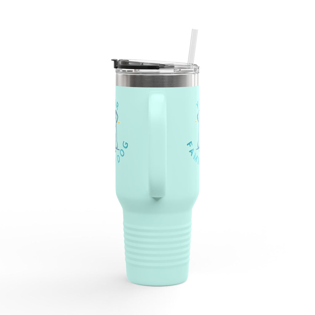 40oz Insulated Travel Mug — Custom 'Your Family Dog' Cute Pet Cartoon Stainless Tumbler