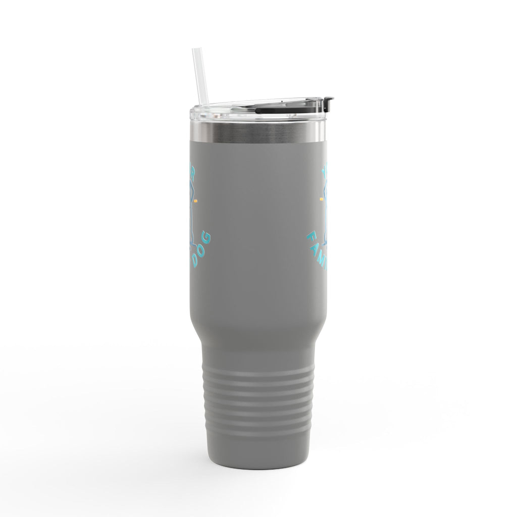 40oz Insulated Travel Mug — Custom 'Your Family Dog' Cute Pet Cartoon Stainless Tumbler