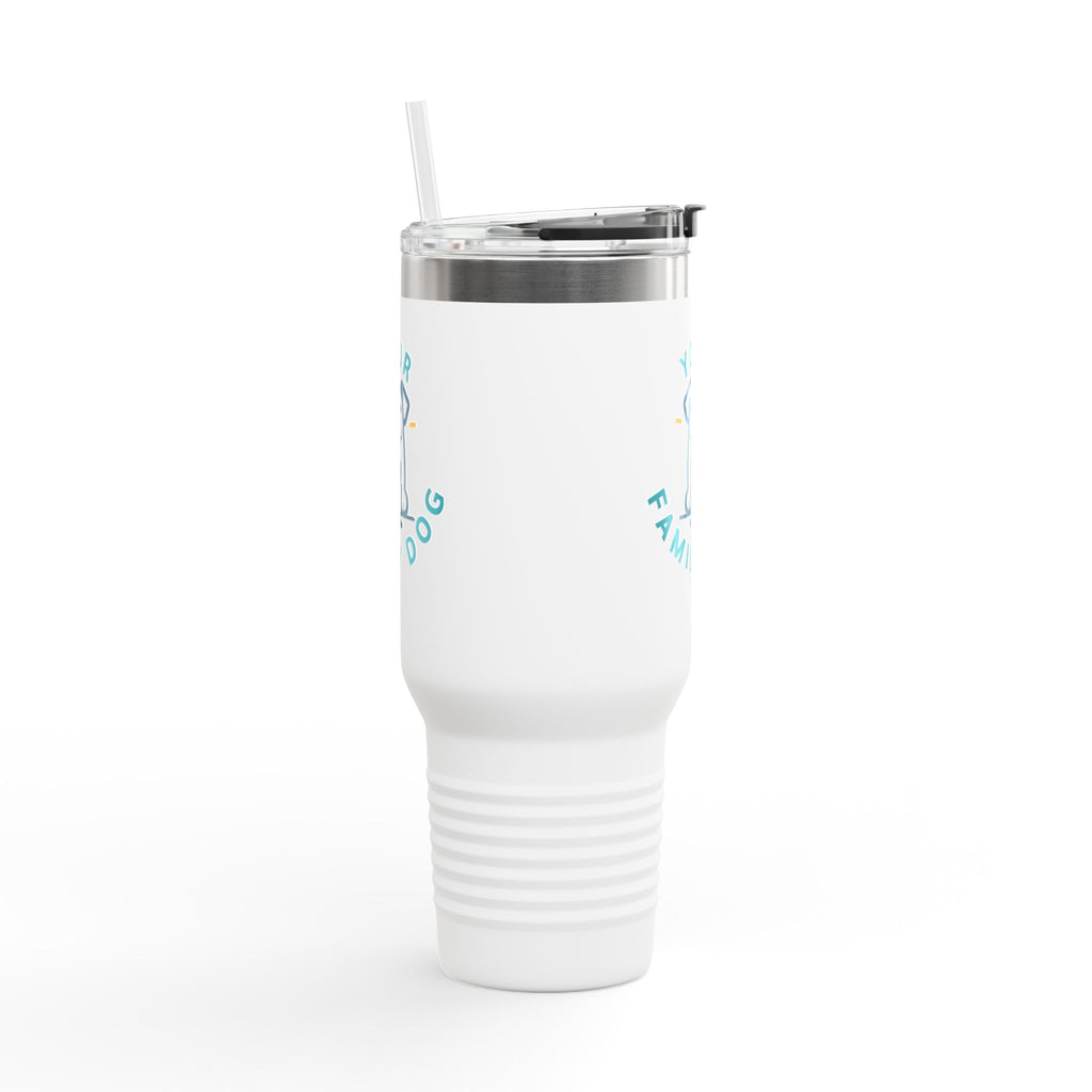 40oz Insulated Travel Mug — Custom 'Your Family Dog' Cute Pet Cartoon Stainless Tumbler