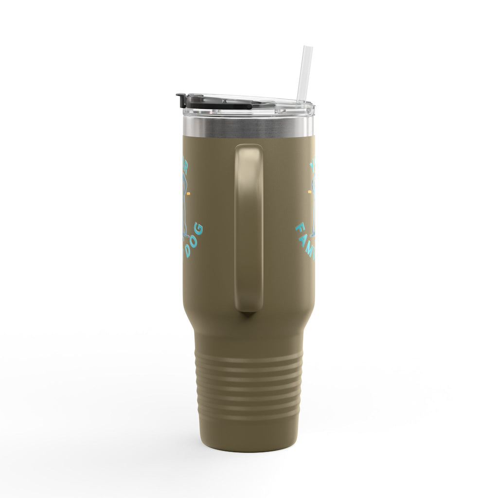 40oz Insulated Travel Mug — Custom 'Your Family Dog' Cute Pet Cartoon Stainless Tumbler