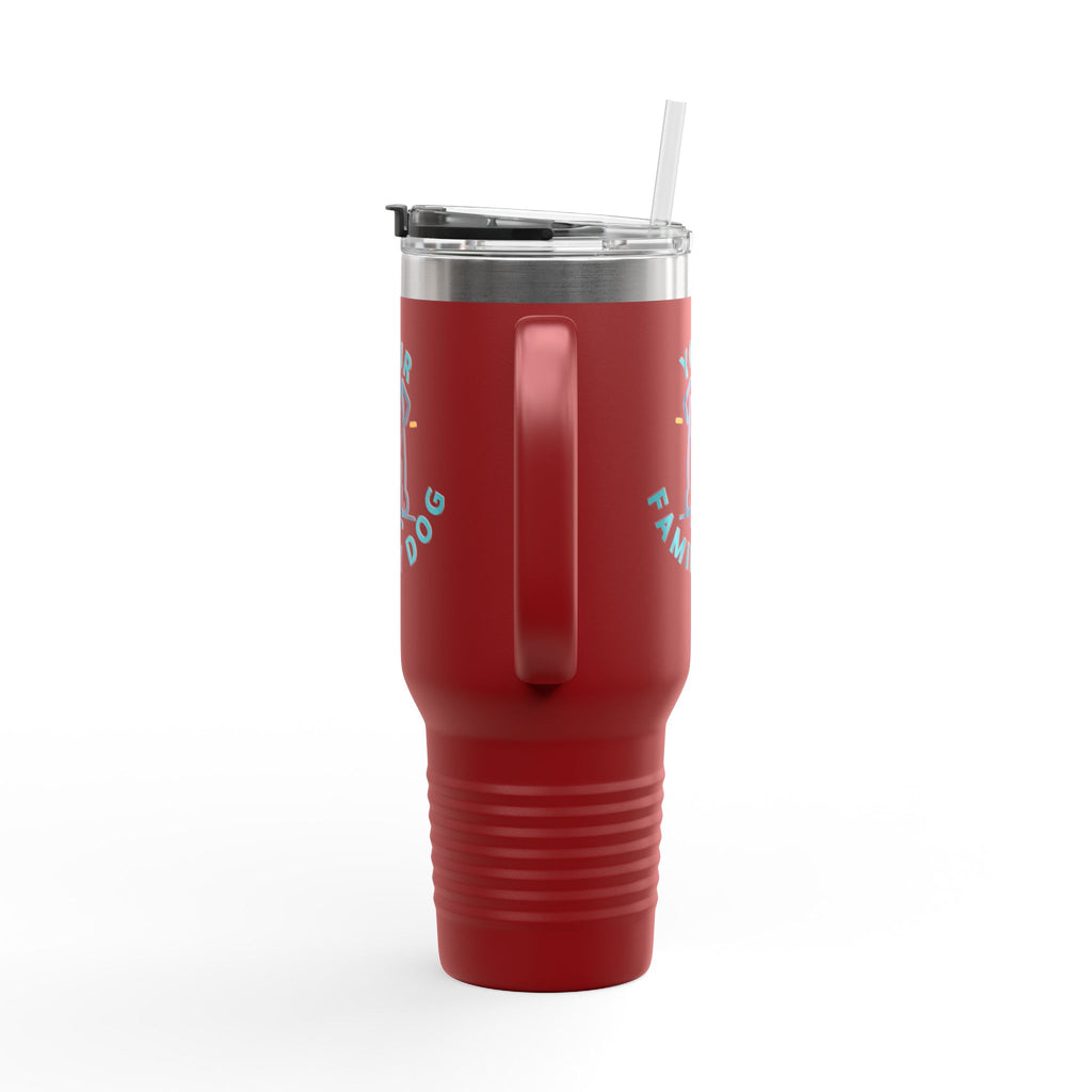 40oz Insulated Travel Mug — Custom 'Your Family Dog' Cute Pet Cartoon Stainless Tumbler