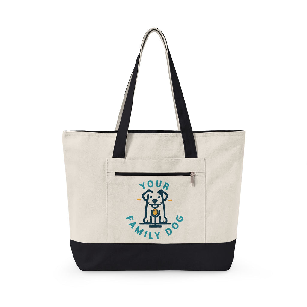 Your Family Dog Podcast Zippered Canvas Tote