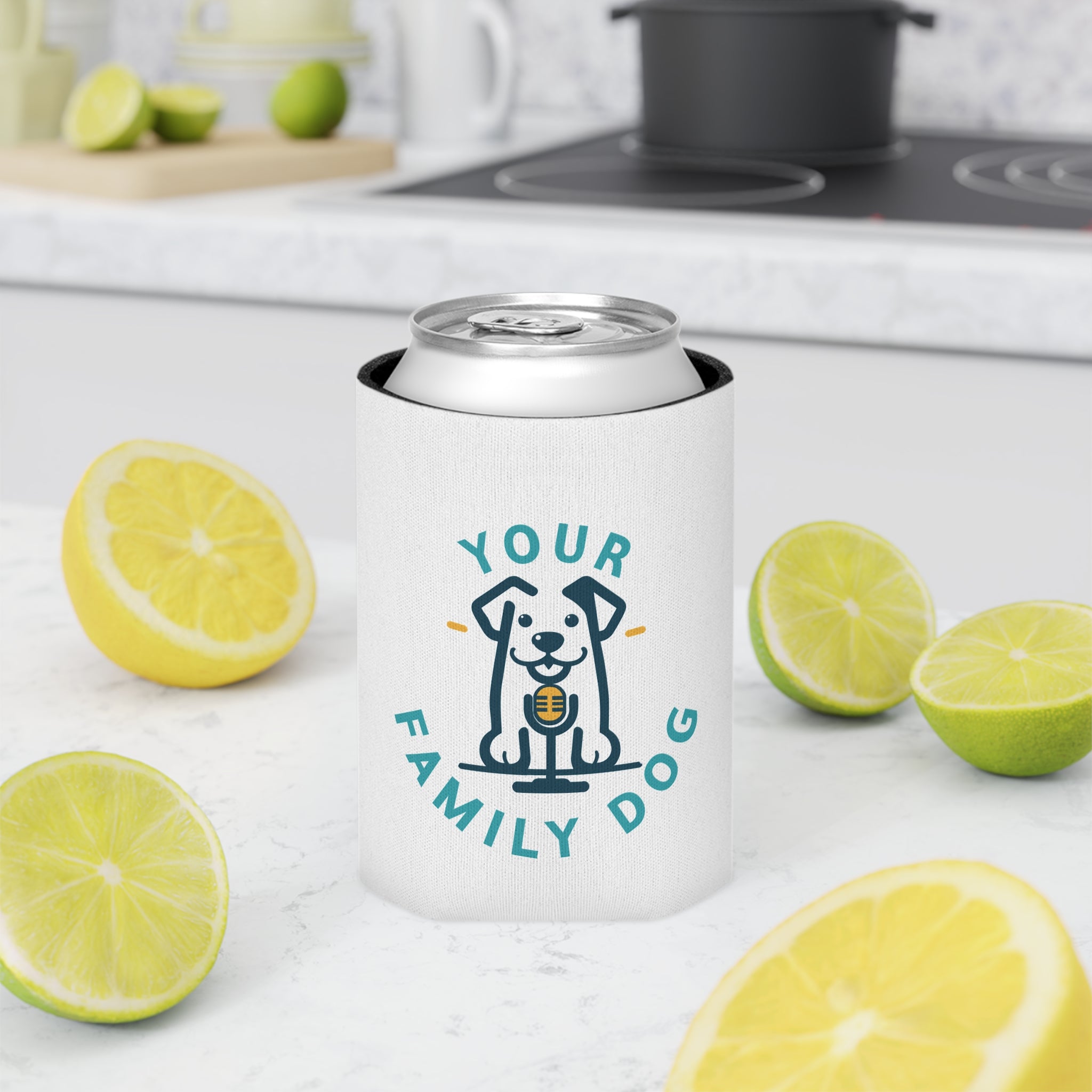 Can Cooler - "Your Family Dog Podcast Logo Can Cooler (Dog Lover Drink Koozie)