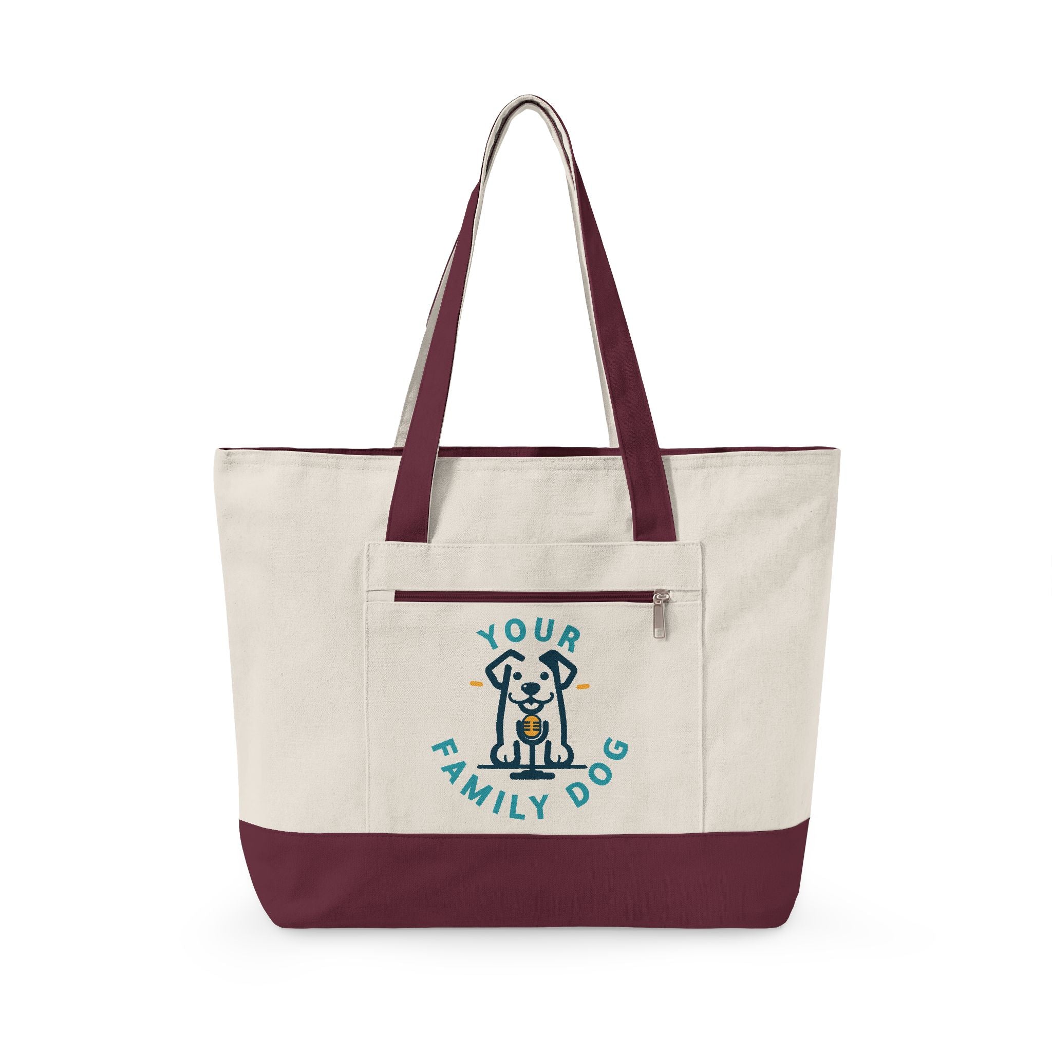 Your Family Dog Podcast Zippered Canvas Tote