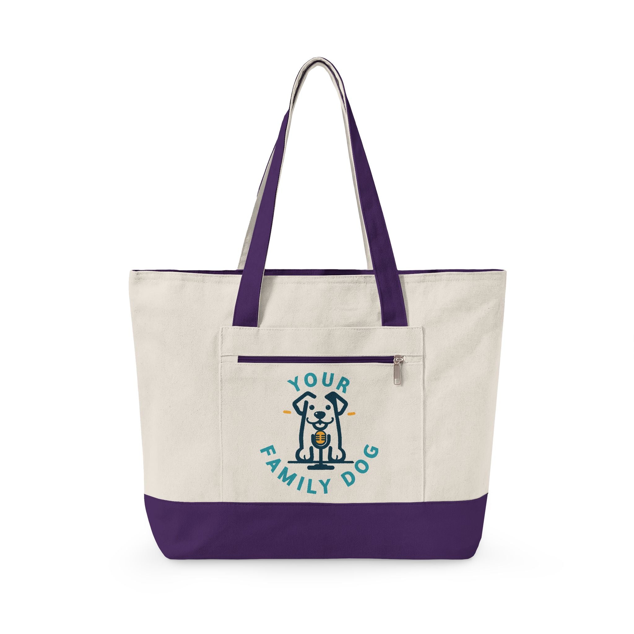 Your Family Dog Podcast Zippered Canvas Tote