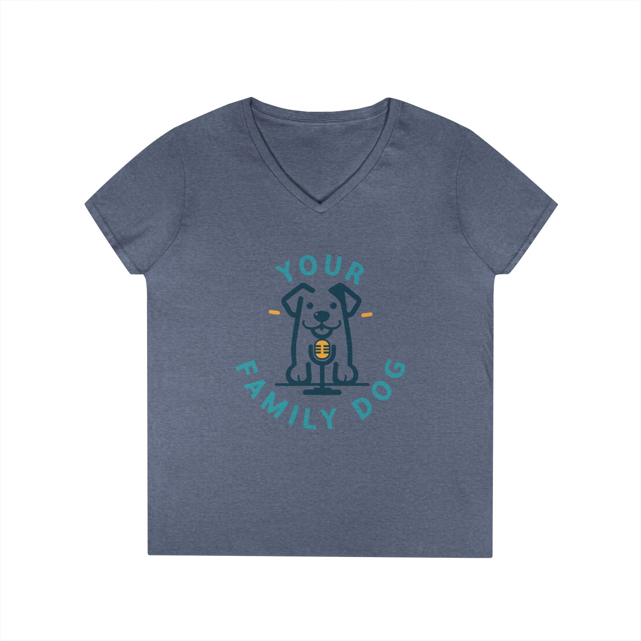 Ladies' V-Neck T-Shirt — "Your Family Dog" Logo Graphic Tee