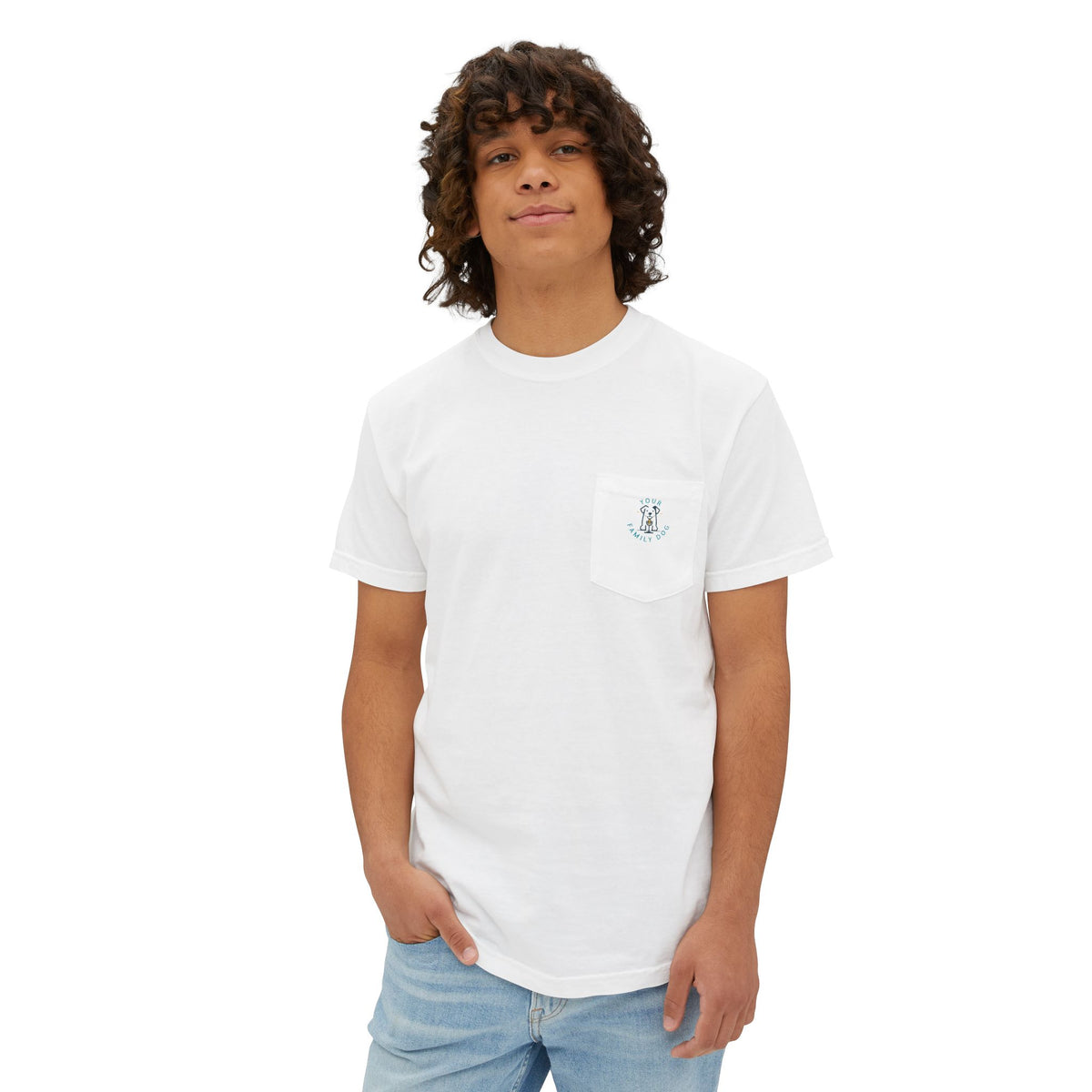 Dog Lover Pocket T-Shirt — 'Your Family Dog' Graphic