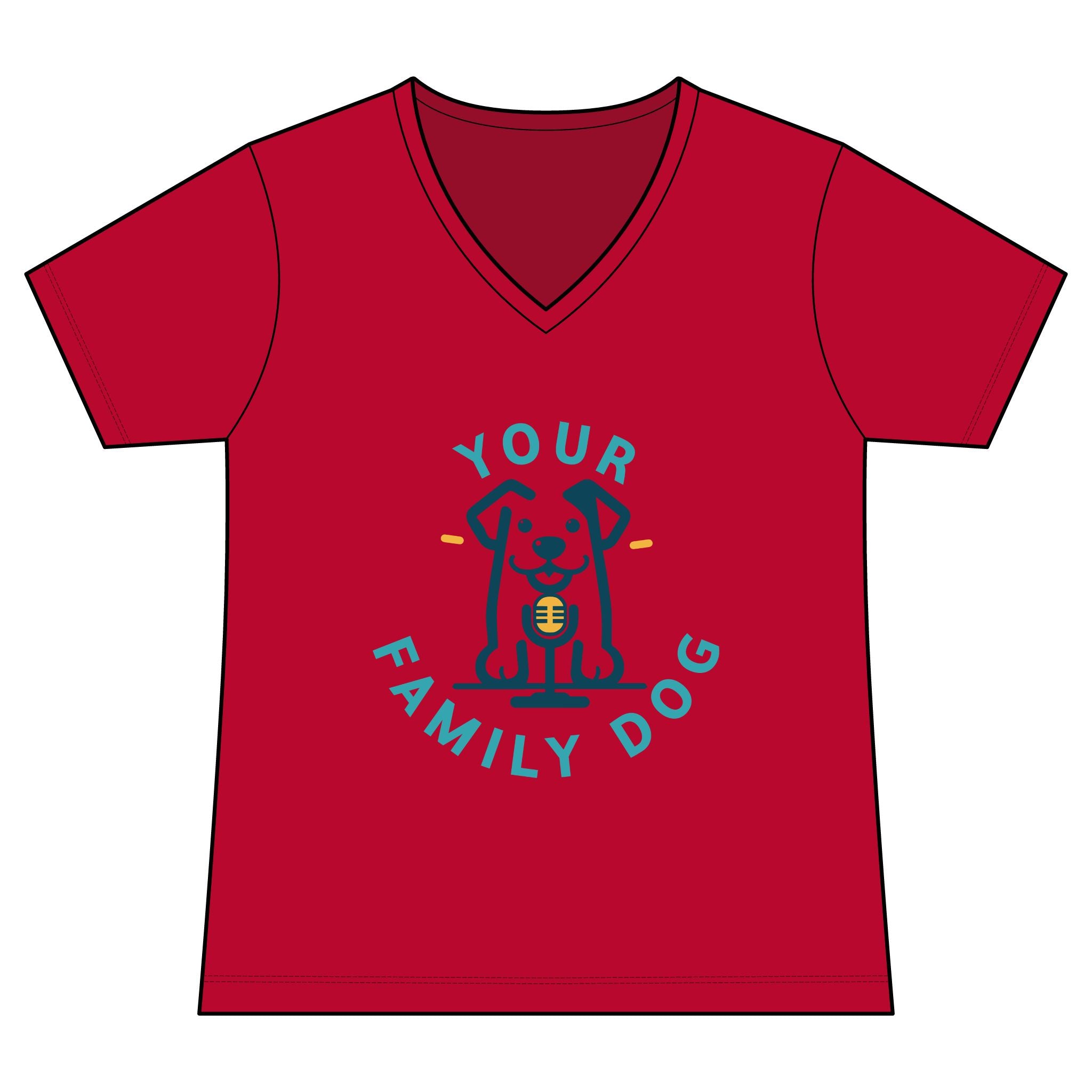 Your Family Dog Podcast Women's V-Neck Tee