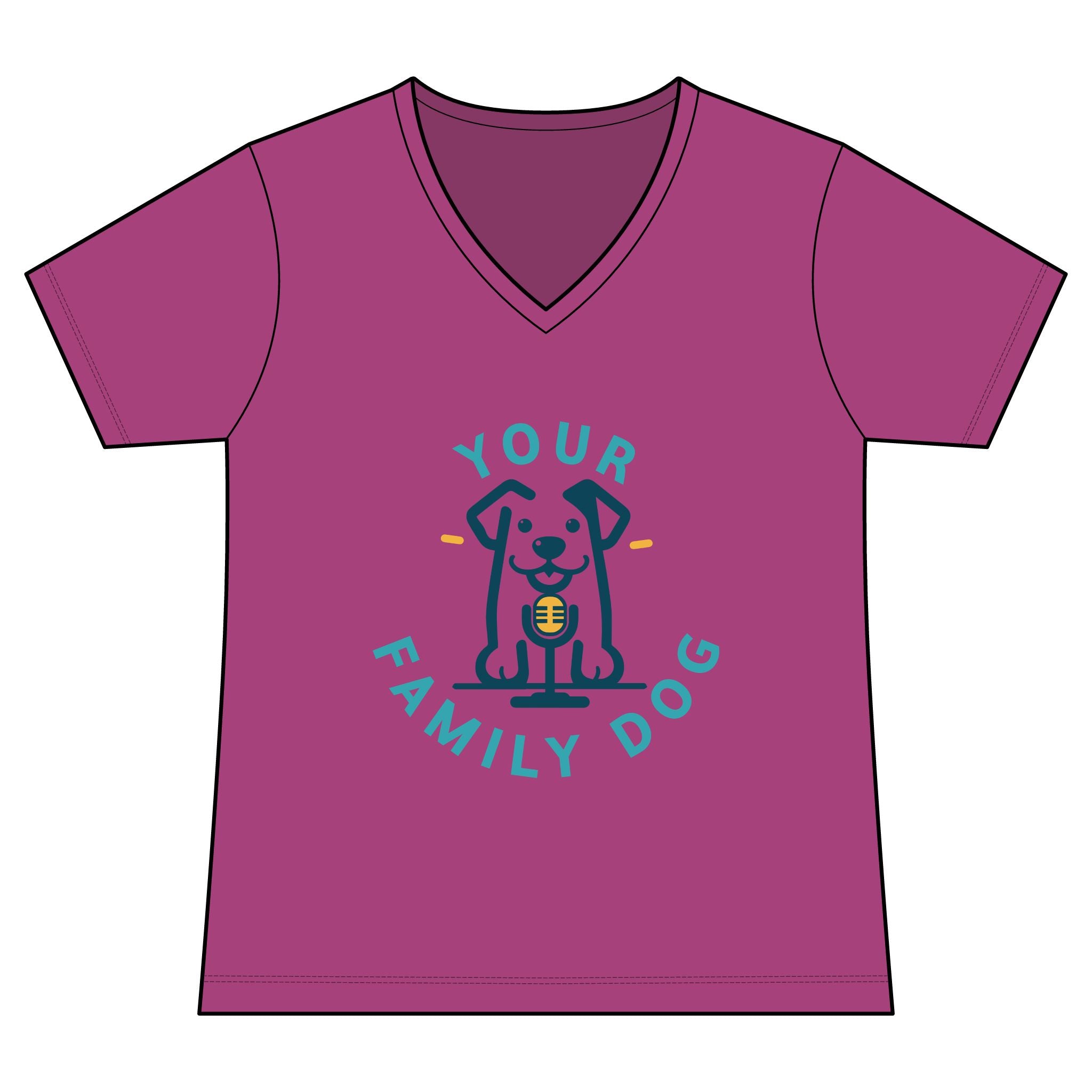 Your Family Dog Podcast Women's V-Neck Tee