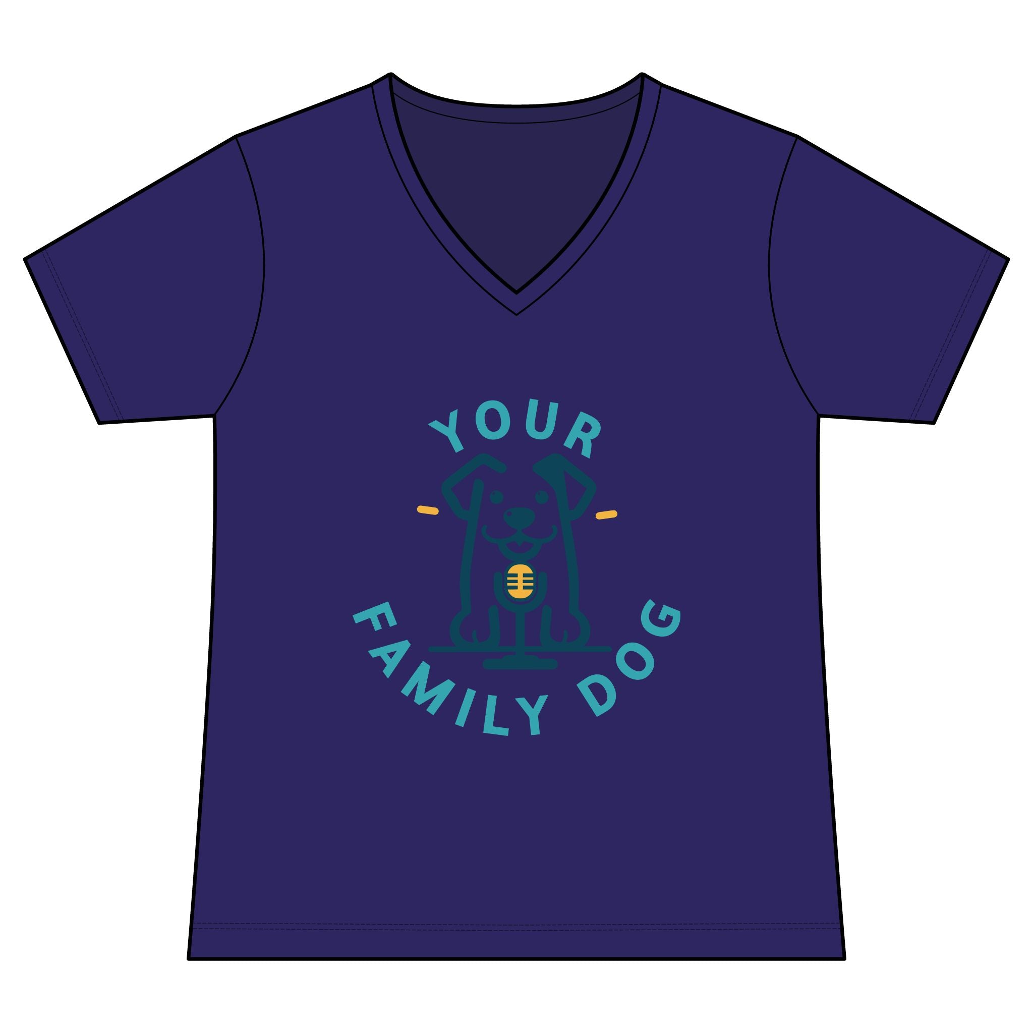 Your Family Dog Podcast Women's V-Neck Tee