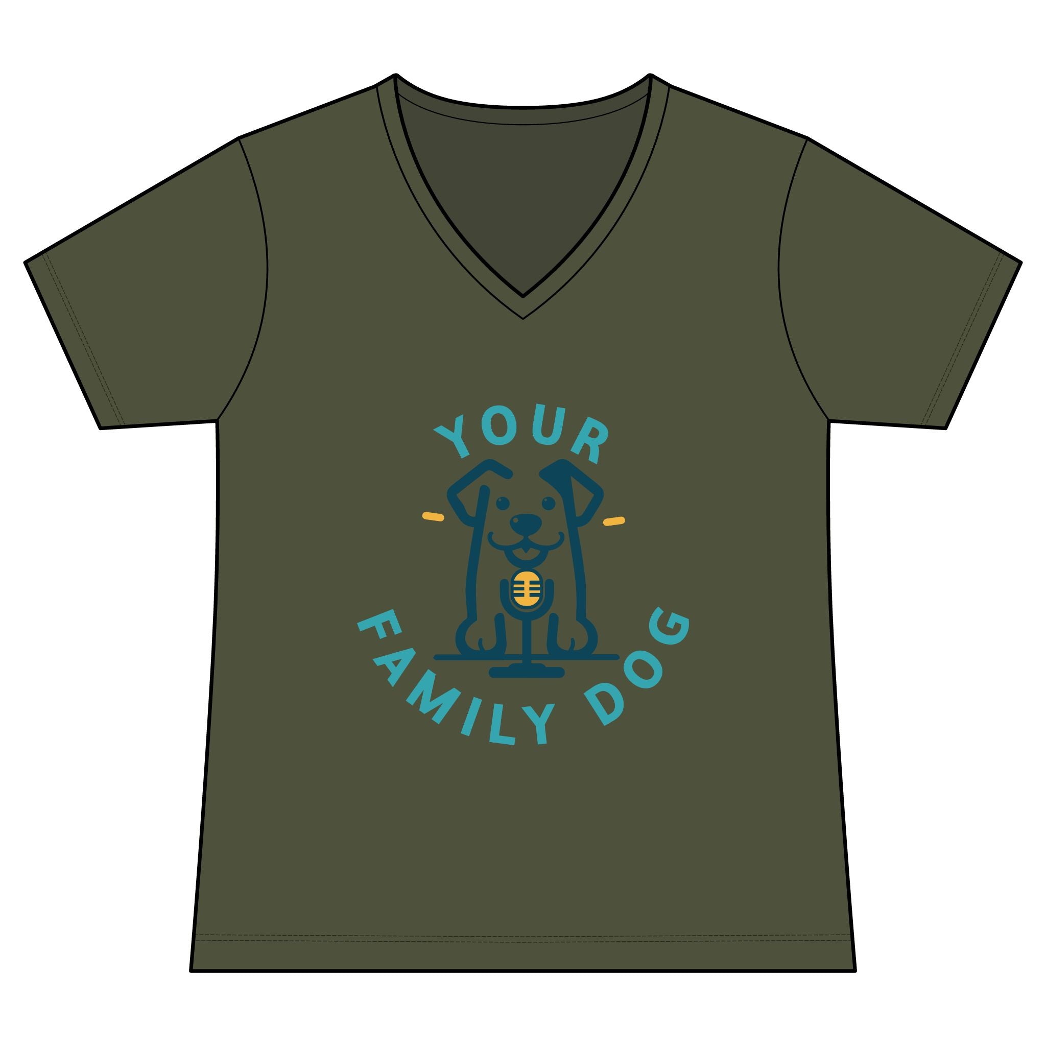 Your Family Dog Podcast Women's V-Neck Tee