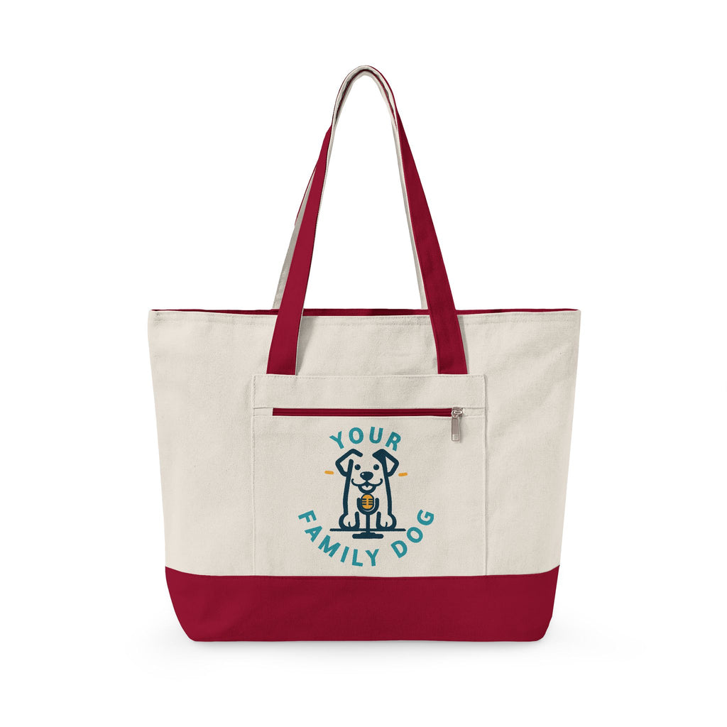 Your Family Dog Podcast Zippered Canvas Tote
