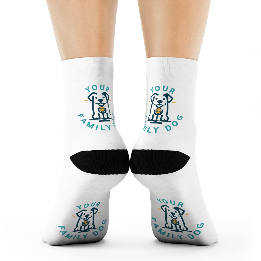 Family Dog Crew Socks — Cute Paw Print Pet Lover Socks