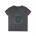 Ladies' V-Neck T-Shirt — "Your Family Dog" Logo Graphic Tee