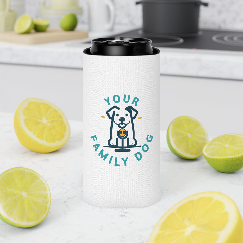 Can Cooler - "Your Family Dog Podcast Logo Can Cooler (Dog Lover Drink Koozie)