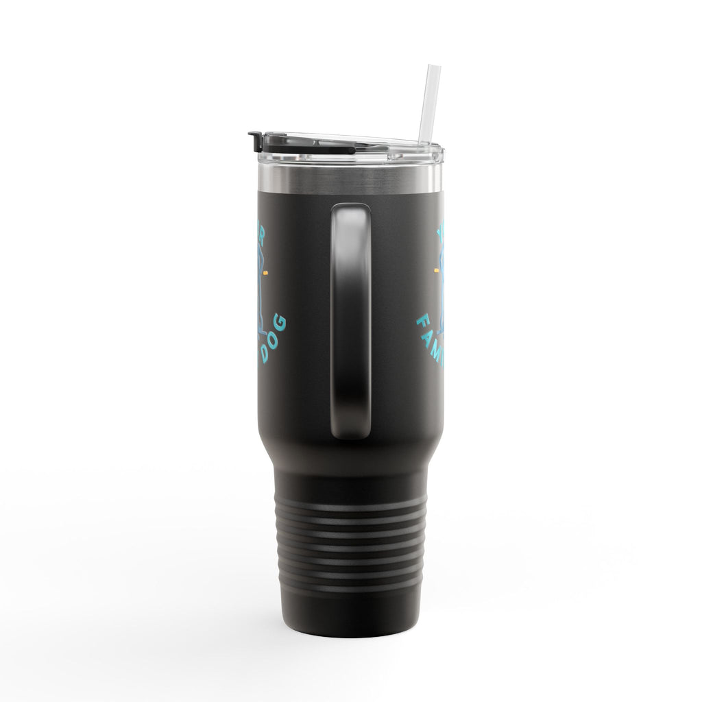 40oz Insulated Travel Mug — Custom 'Your Family Dog' Cute Pet Cartoon Stainless Tumbler