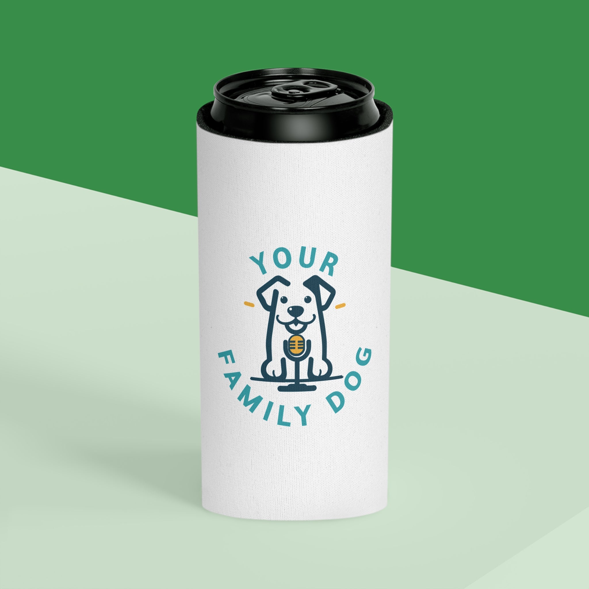 Can Cooler - "Your Family Dog Podcast Logo Can Cooler (Dog Lover Drink Koozie)