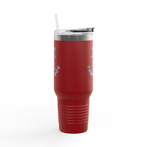 40oz Insulated Travel Mug — Custom 'Your Family Dog' Cute Pet Cartoon Stainless Tumbler